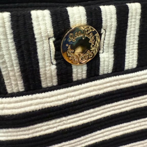 Lilly Pulitzer Alden Shift Dress Coconut‎ Ottoman Black / White Stripes Sz Small - Picture 5 of 6